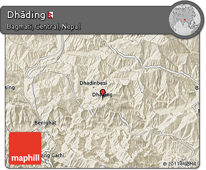 Shaded Relief 3D Map of Dhāding