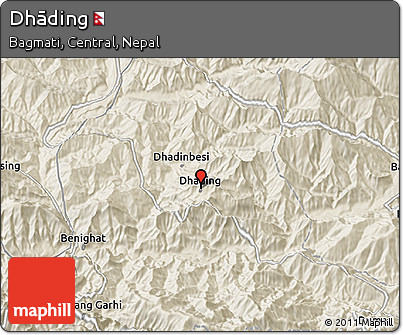 Shaded Relief 3D Map of Dhāding