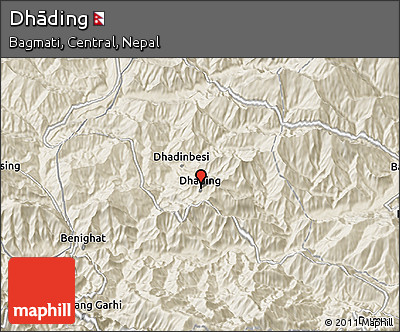 Shaded Relief 3D Map of Dhāding