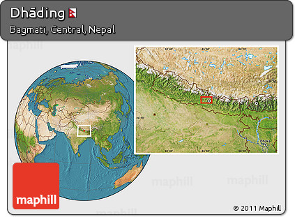 Satellite Location Map of Dhāding