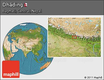 Satellite Location Map of Dhāding
