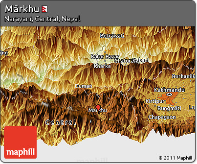 Physical Panoramic Map of Mārkhu
