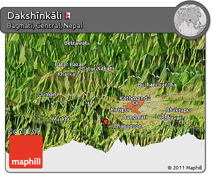 Satellite Panoramic Map of Dakshīnkāli