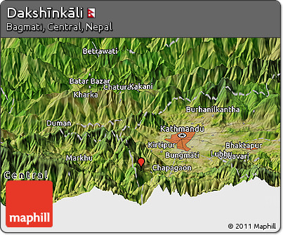 Satellite Panoramic Map of Dakshīnkāli