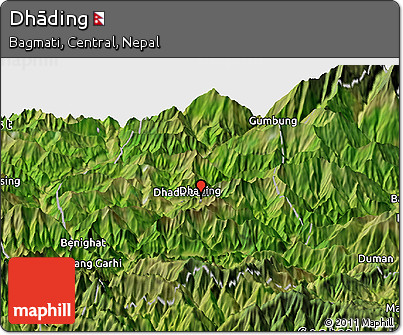 Satellite Panoramic Map of Dhāding