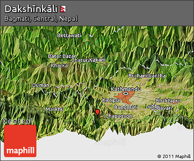 Satellite Panoramic Map of Dakshīnkāli