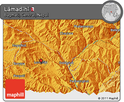 Political 3D Map of Lāmadīhī