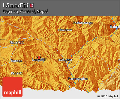 Political 3D Map of Lāmadīhī