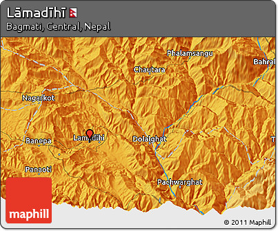 Political 3D Map of Lāmadīhī