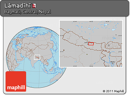 Gray Location Map of Lāmadīhī