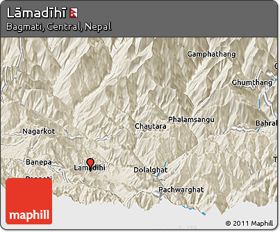 Shaded Relief Panoramic Map of Lāmadīhī