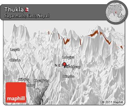 Physical Panoramic Map of Thukla