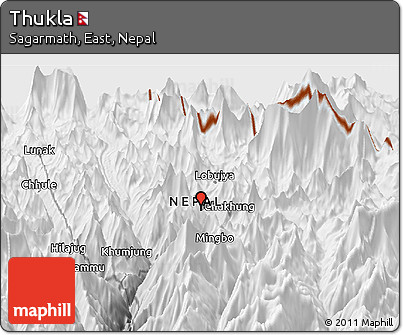 Physical Panoramic Map of Thukla