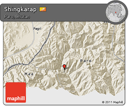 Shaded Relief 3D Map of Shingkarap