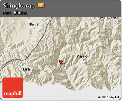 Shaded Relief 3D Map of Shingkarap