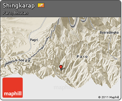 Shaded Relief Panoramic Map of Shingkarap