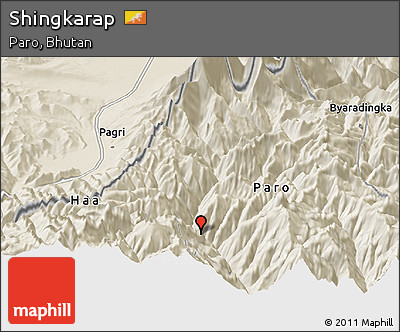 Shaded Relief Panoramic Map of Shingkarap