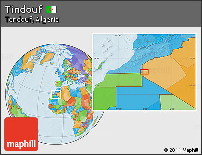 Political Location Map of Tindouf