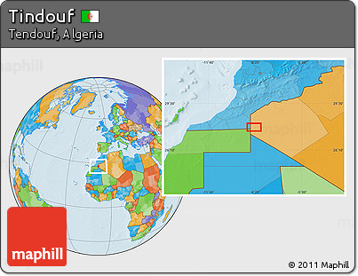 Political Location Map of Tindouf
