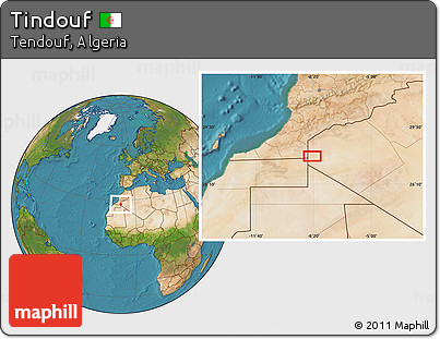 Satellite Location Map of Tindouf