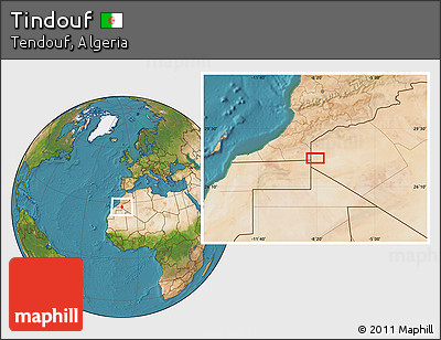 Satellite Location Map of Tindouf