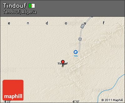 Shaded Relief Map of Tindouf