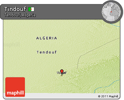 Physical Panoramic Map of Tindouf