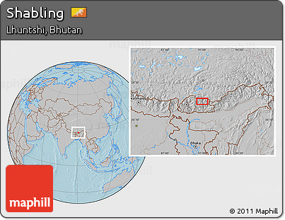 Gray Location Map of Shabling, hill shading