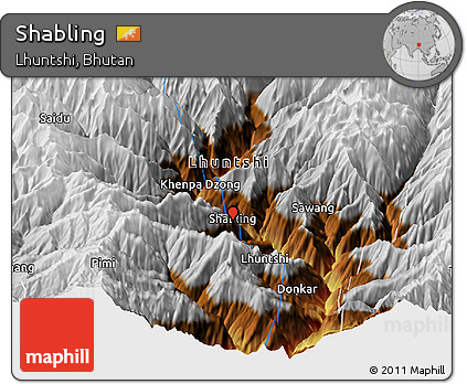 Physical Panoramic Map of Shabling