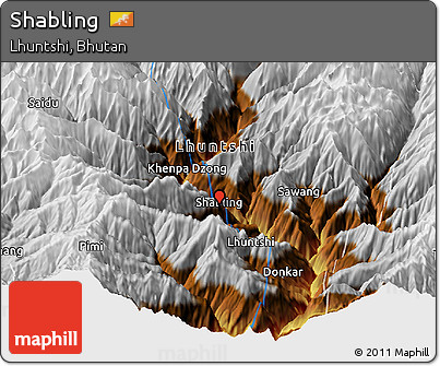 Physical Panoramic Map of Shabling