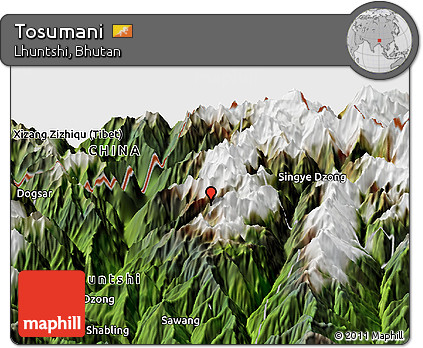 Satellite Panoramic Map of Tosumani