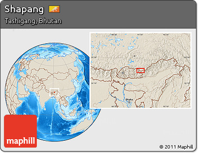 Shaded Relief Location Map of Shapang