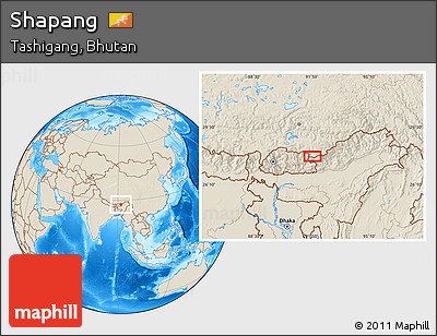 Shaded Relief Location Map of Shapang