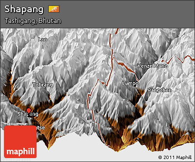 Physical Panoramic Map of Shapang