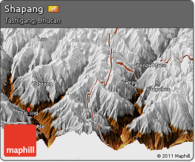 Physical Panoramic Map of Shapang