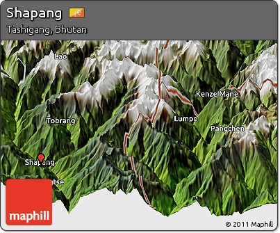 Satellite Panoramic Map of Shapang