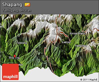 Satellite Panoramic Map of Shapang