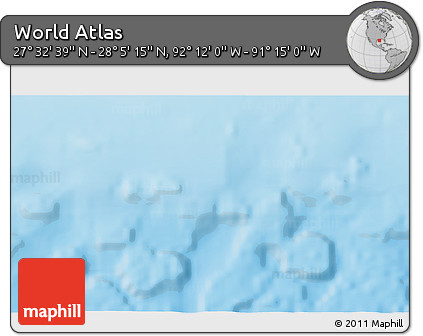 Physical 3D Map of the Area around 27° 48' 57" N, 91° 43' 29" W