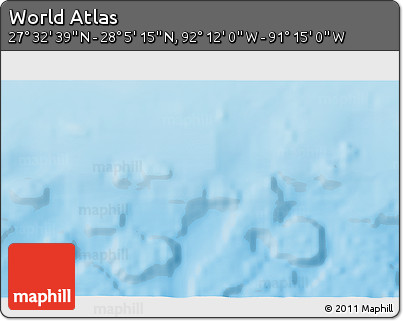 Physical 3D Map of the Area around 27° 48' 57" N, 91° 43' 29" W