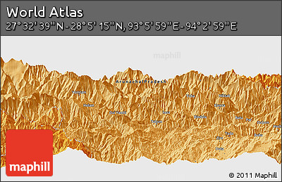 Political Panoramic Map of the Area around 27° 48' 57" N, 93° 34' 29" E