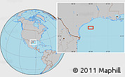 Gray Location Map of the area around 27° 48' 57" N, 95° 7' 30" W