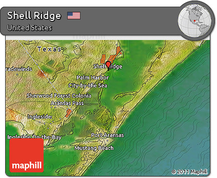 Satellite 3D Map of Shell Ridge