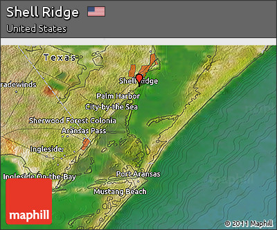 Satellite 3D Map of Shell Ridge