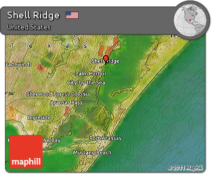Satellite Map of Shell Ridge