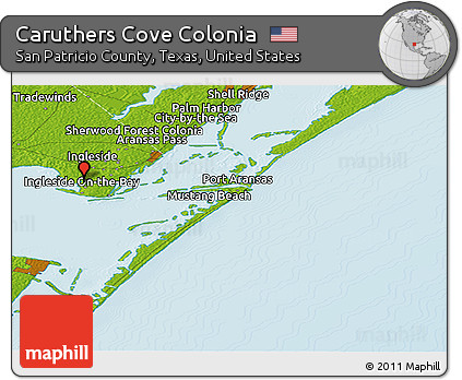 Physical Panoramic Map of Caruthers Cove Colonia