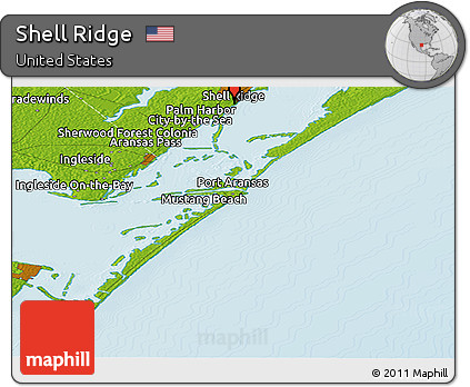 Physical Panoramic Map of Shell Ridge