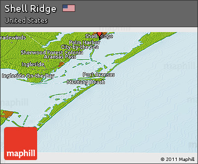 Physical Panoramic Map of Shell Ridge