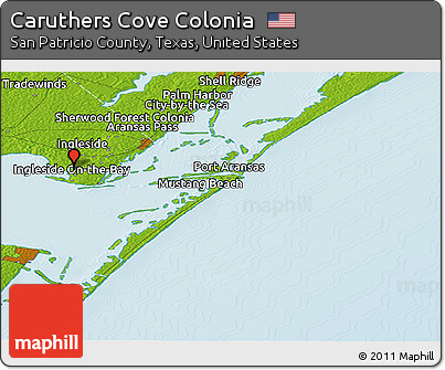 Physical Panoramic Map of Caruthers Cove Colonia