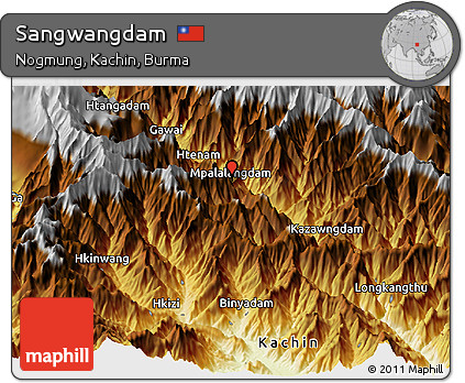 Physical Panoramic Map of Sangwangdam