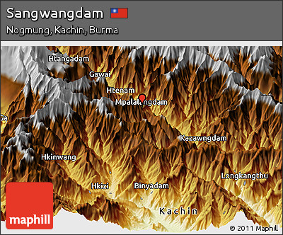 Physical Panoramic Map of Sangwangdam